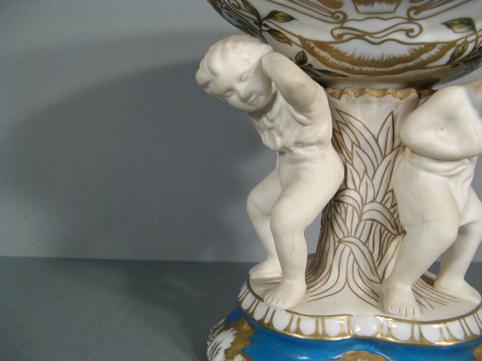 Antique German Porcelain Coupe with Atlas and Hercules Decoration - 1Y132 5