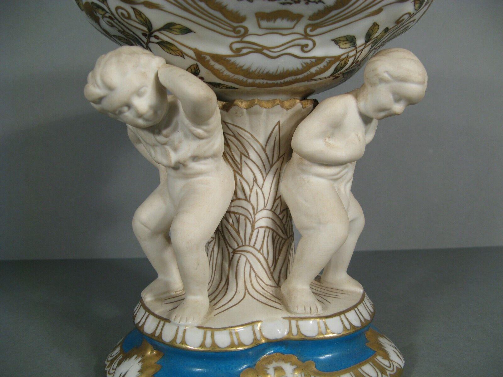 Antique German Porcelain Coupe with Atlas and Hercules Decoration - 1Y132 1