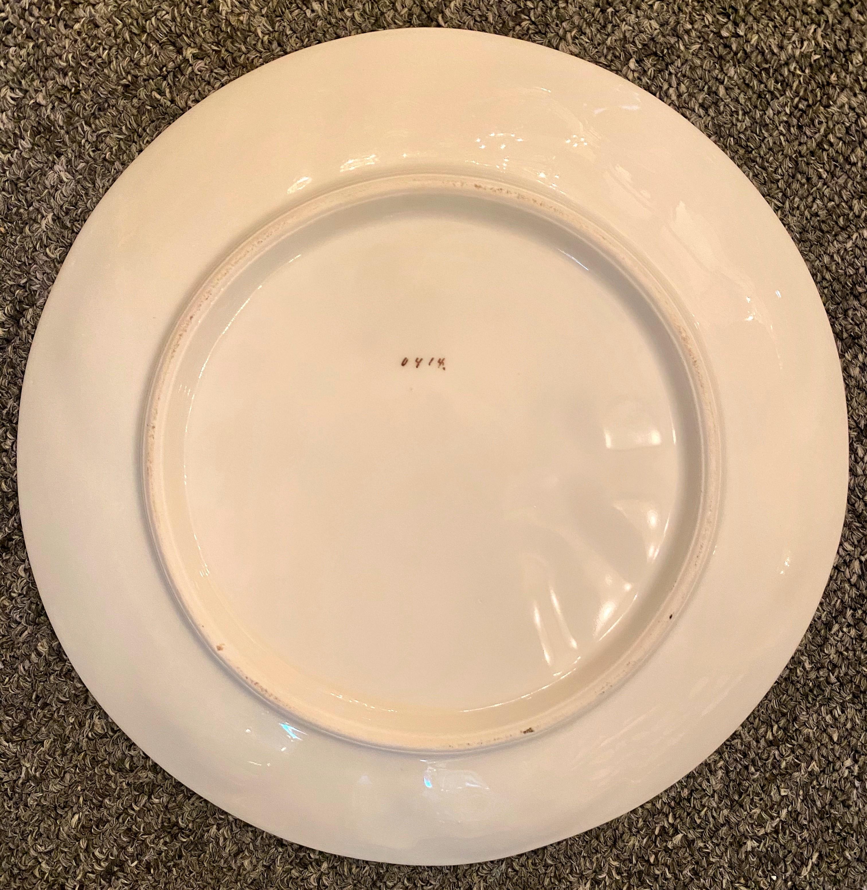 20th Century Antique German Porcelain Light Blue Linen-Fold Design Oyster Plate, circa 1900