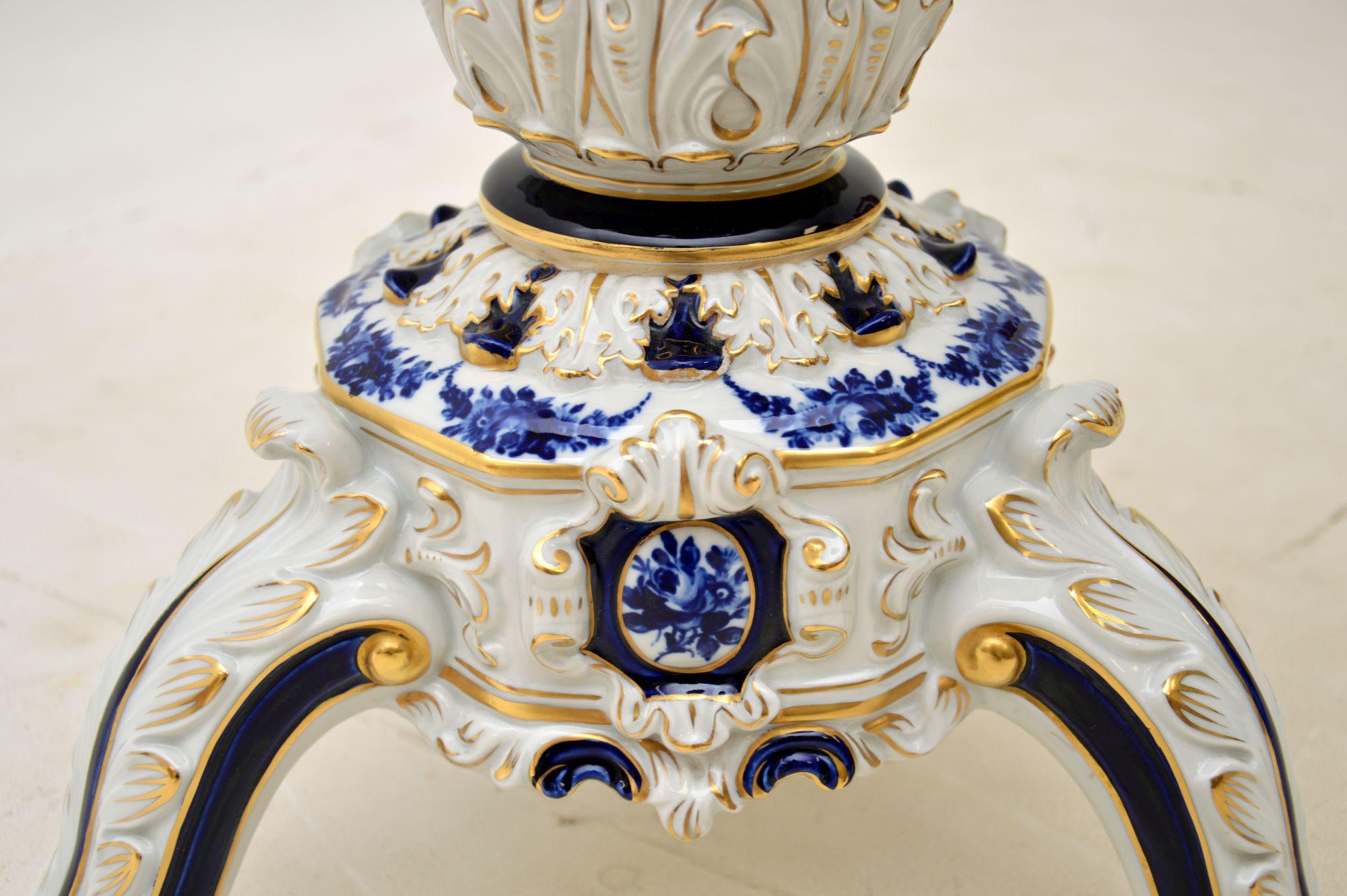 Antique German Porcelain Occasional Tripod Table For Sale 4