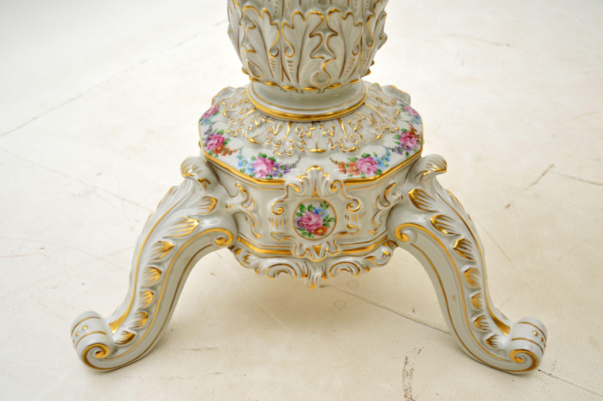 Antique German Porcelain Occasional Tripod Table For Sale 4