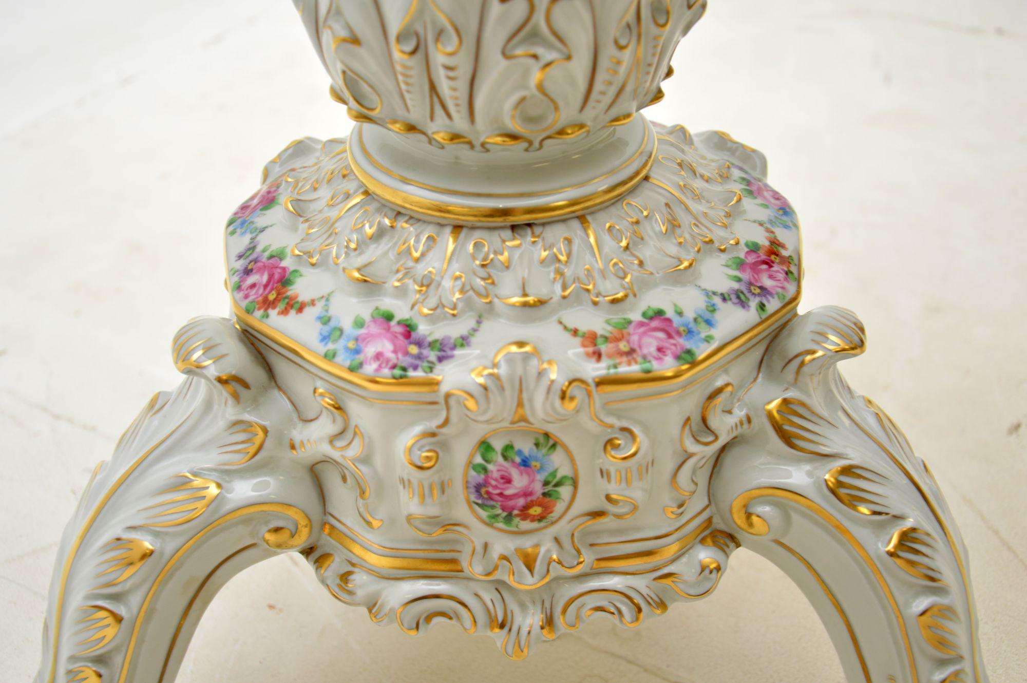 Antique German Porcelain Occasional Tripod Table For Sale 5