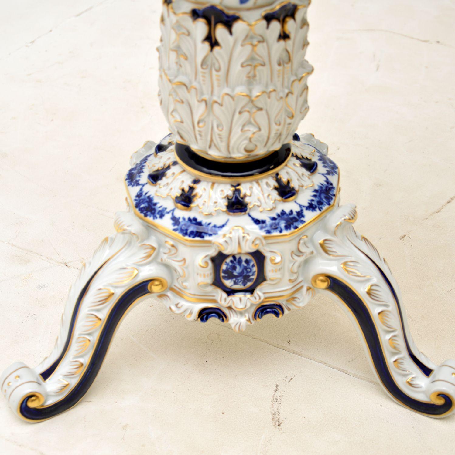 Antique German Porcelain Occasional Tripod Table For Sale 2
