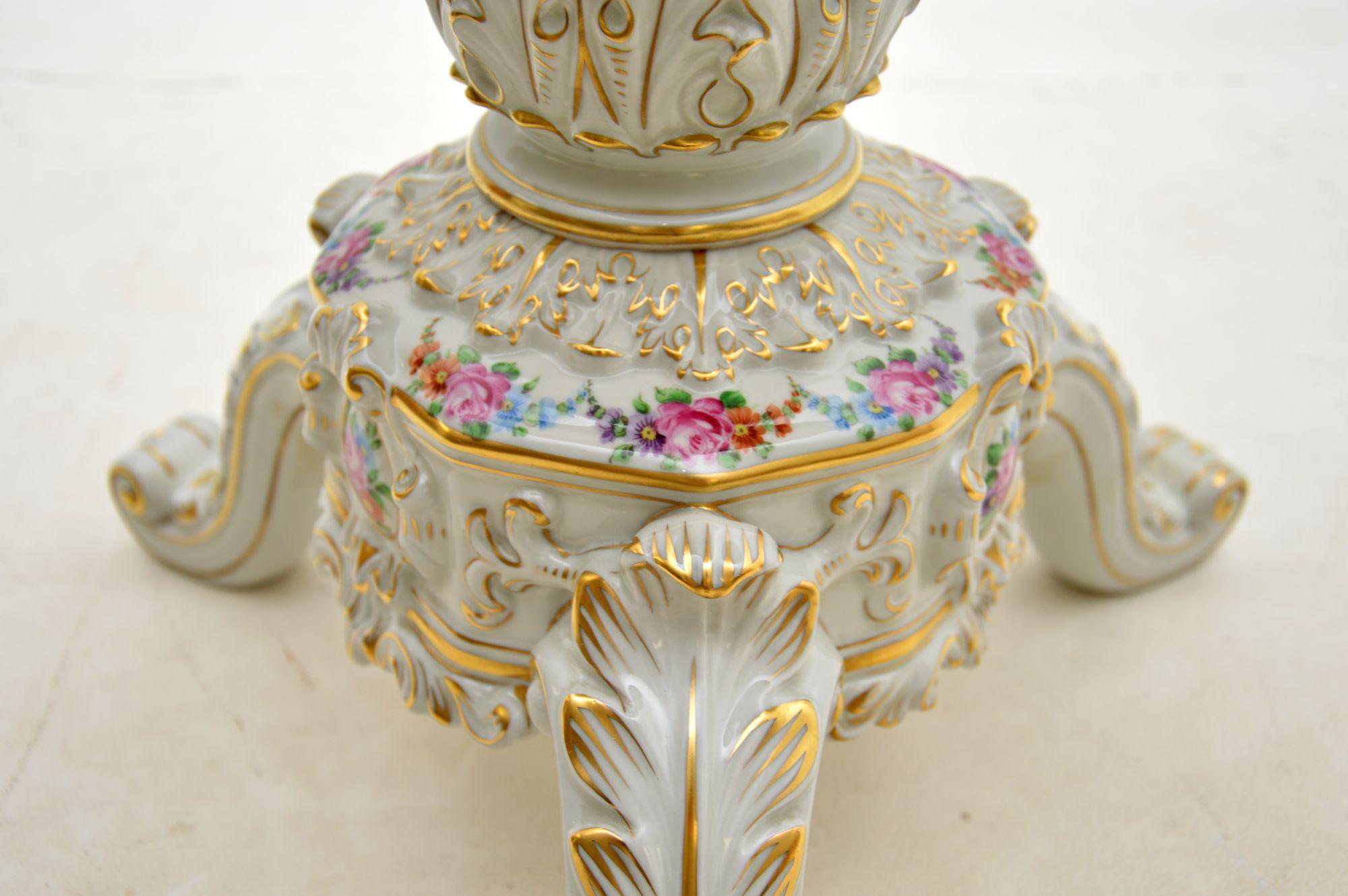 Antique German Porcelain Occasional Tripod Table For Sale 3