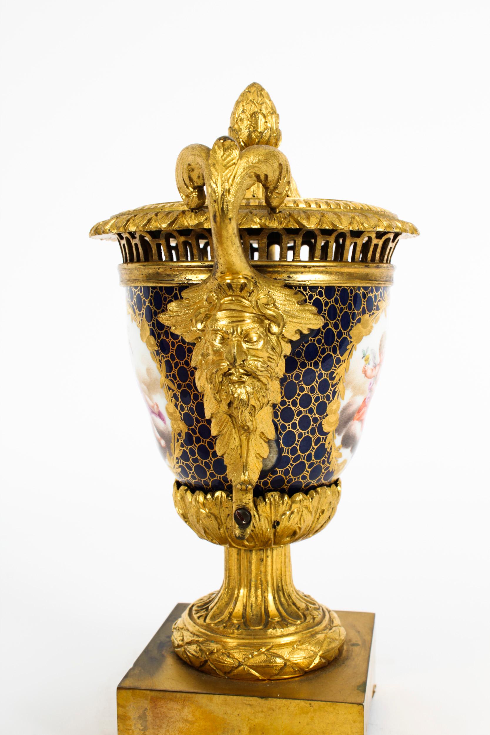 Antique German Porcelain Ormolu Mounted Pot Pourri Vase 19th C 4