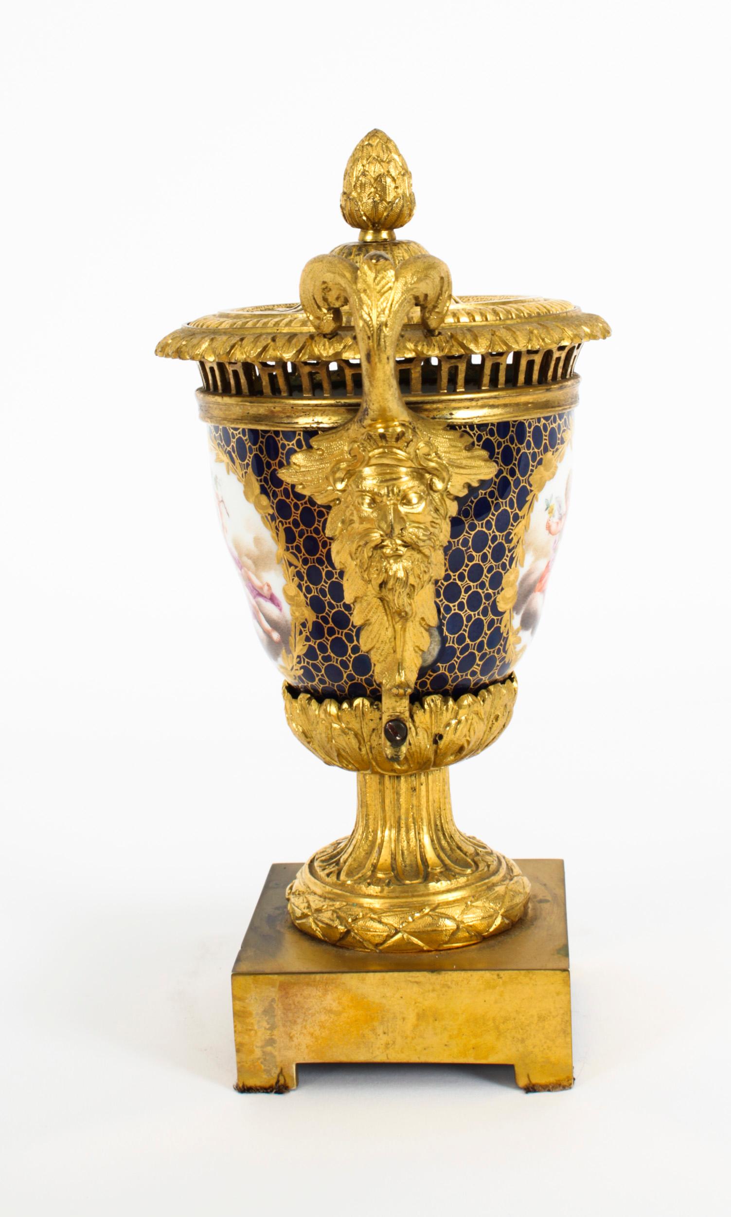 Antique German Porcelain Ormolu Mounted Pot Pourri Vase 19th C 5