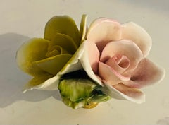 Antike deutsche Porzellanrosen als Lampenknopf