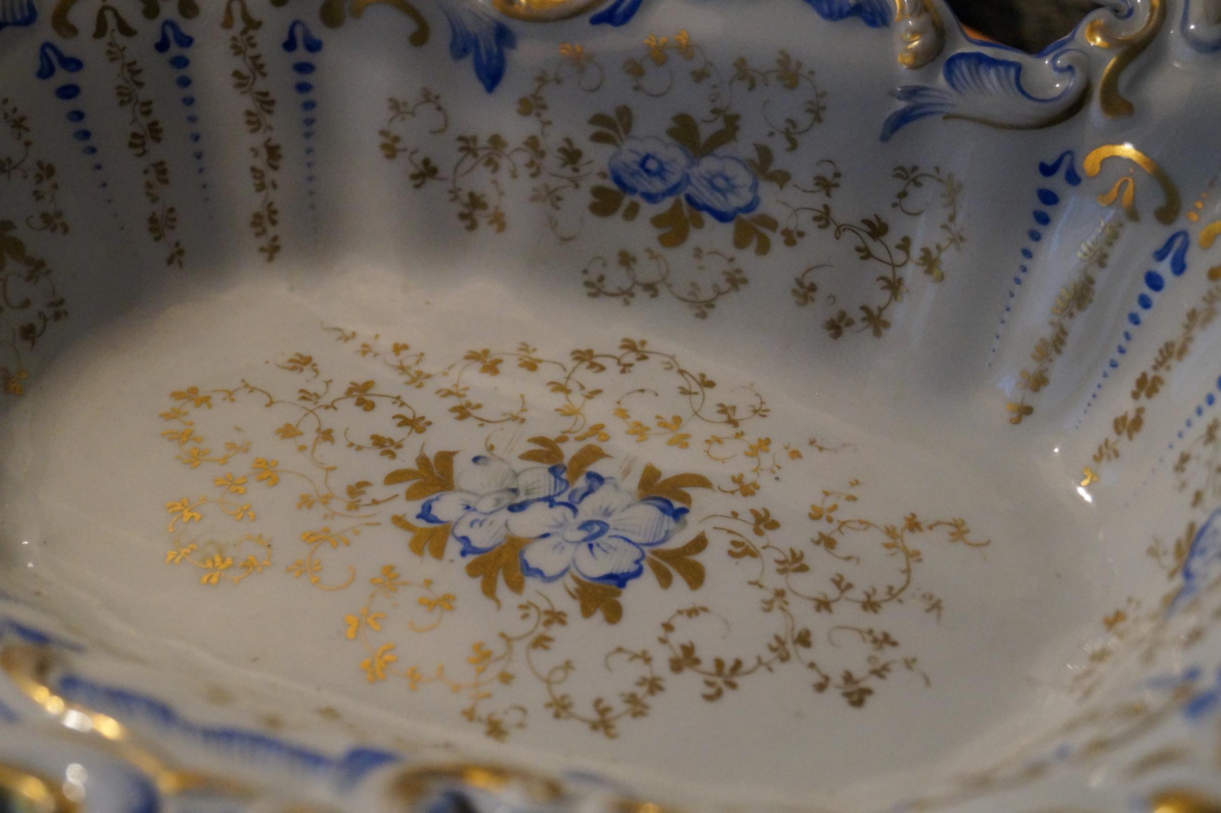 19th Century Antique German Porcelain SPM Berlin Oval Dish For Sale
