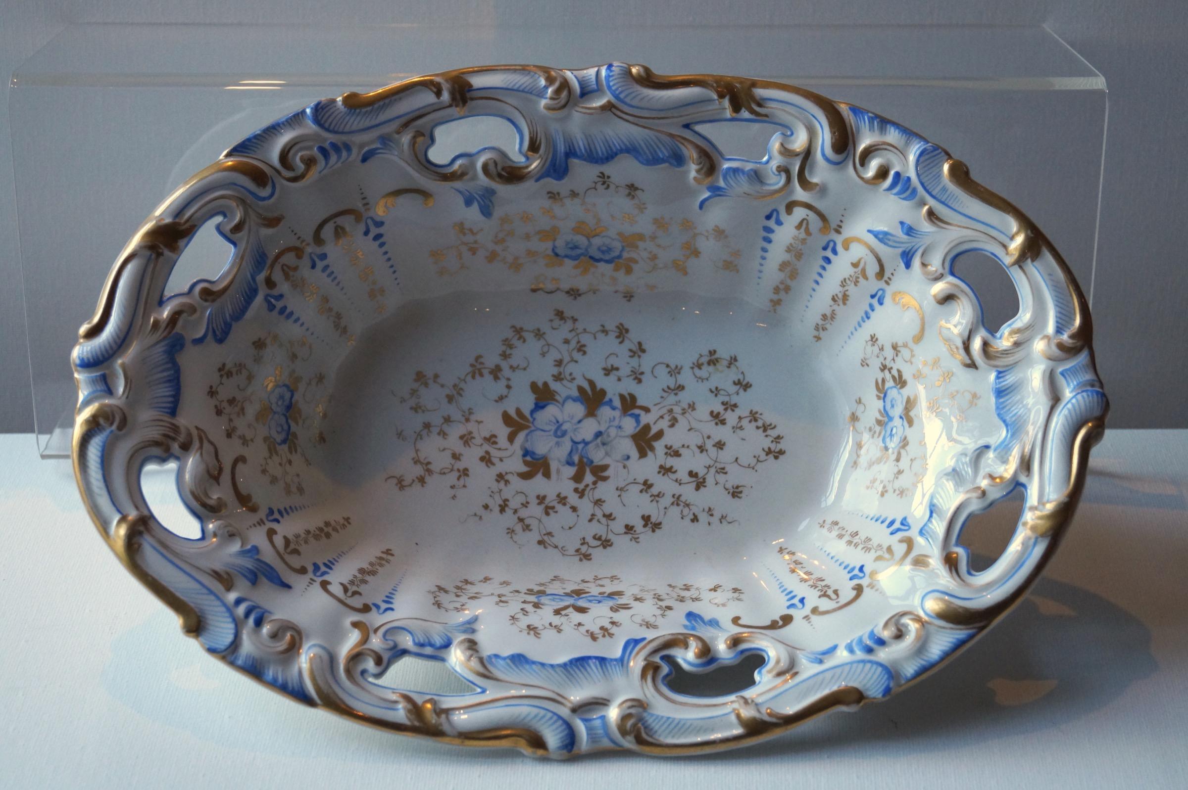 Antique German Porcelain SPM Berlin Oval Dish For Sale 2