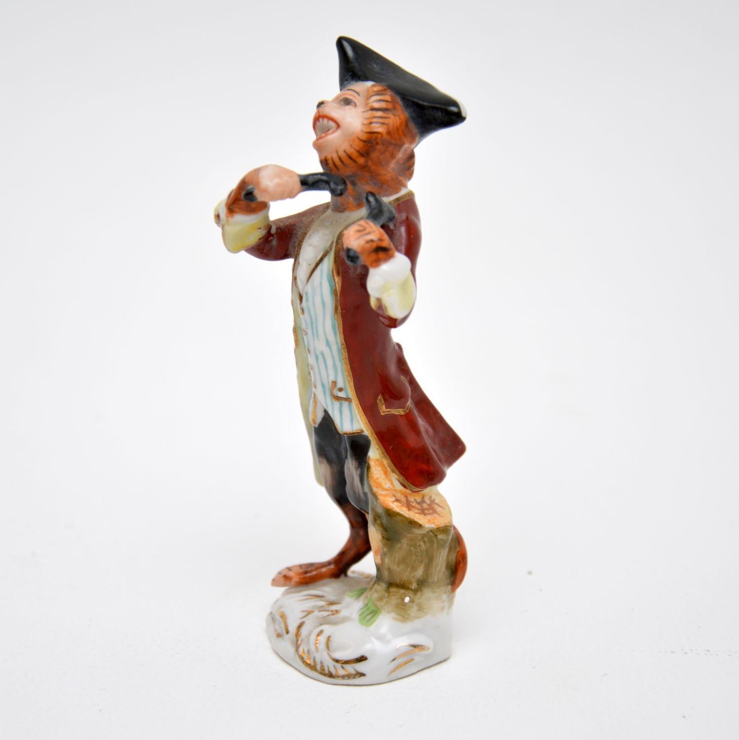 Antique German Pottery Monkey Band Figurines 9