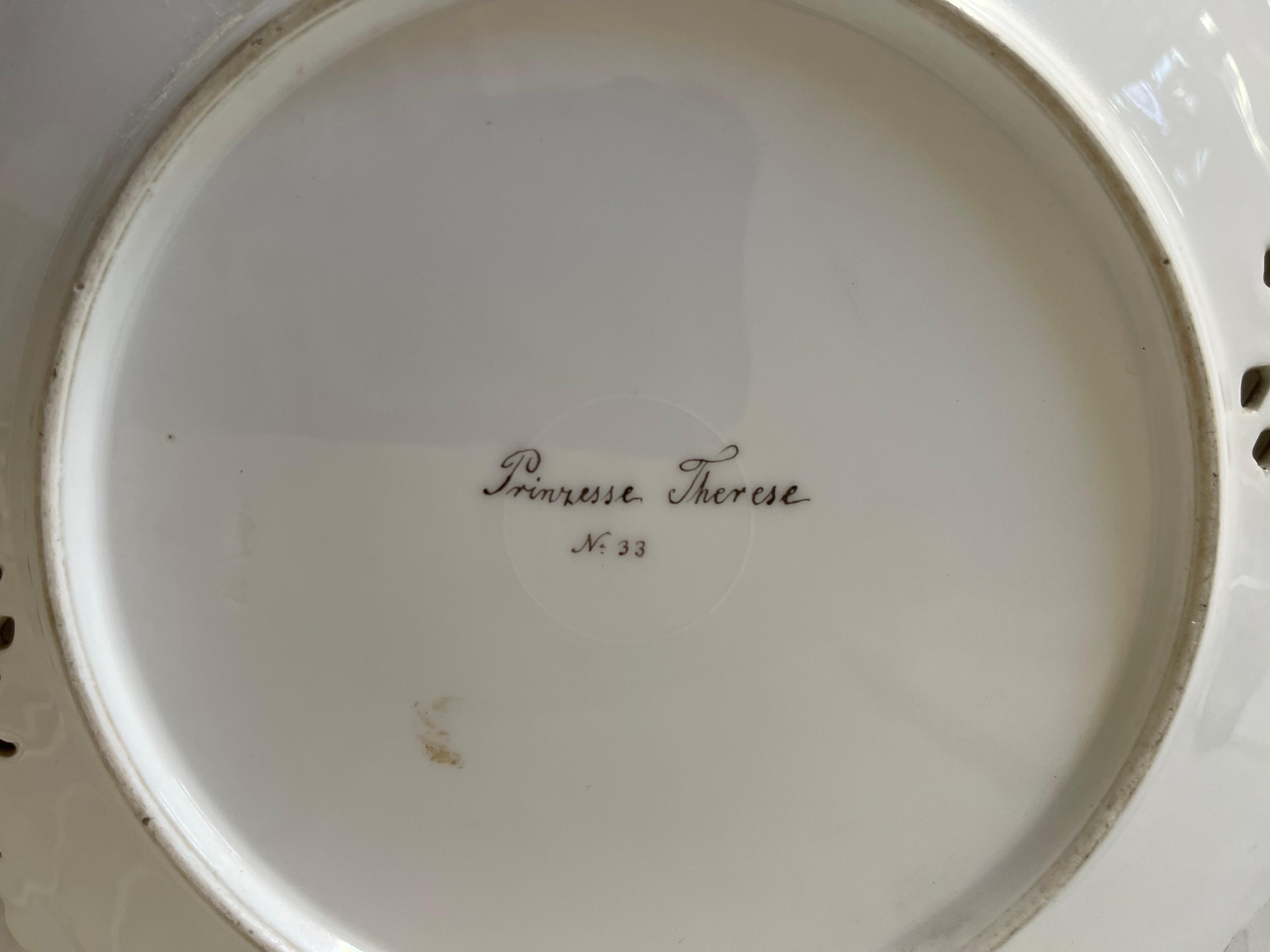 Mid-19th Century Antique German Princess Therese Portrait Porcelain Plate For Sale