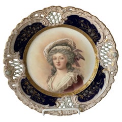 Antiker deutscher Prinzessin Therese-Porträt-Porzellanteller