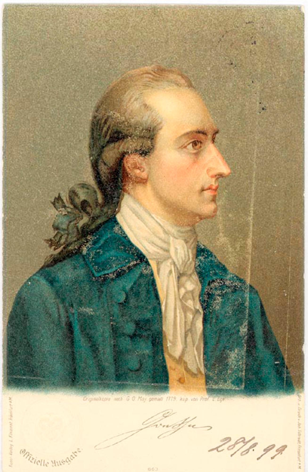 Antike preußische Miniaturmalerei Porträt von J.W. von Goethe im Angebot 11
