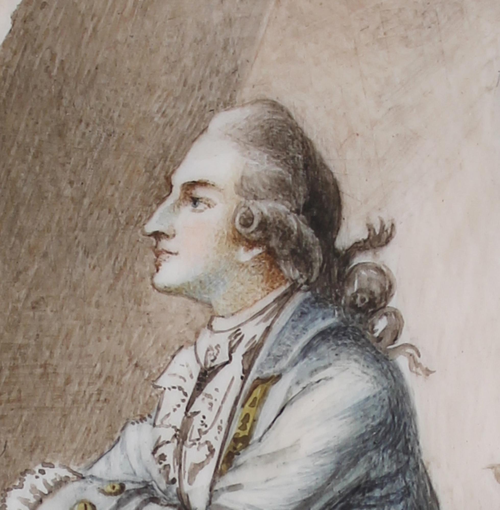Antike preußische Miniaturmalerei Porträt von J.W. von Goethe (Vergoldet) im Angebot