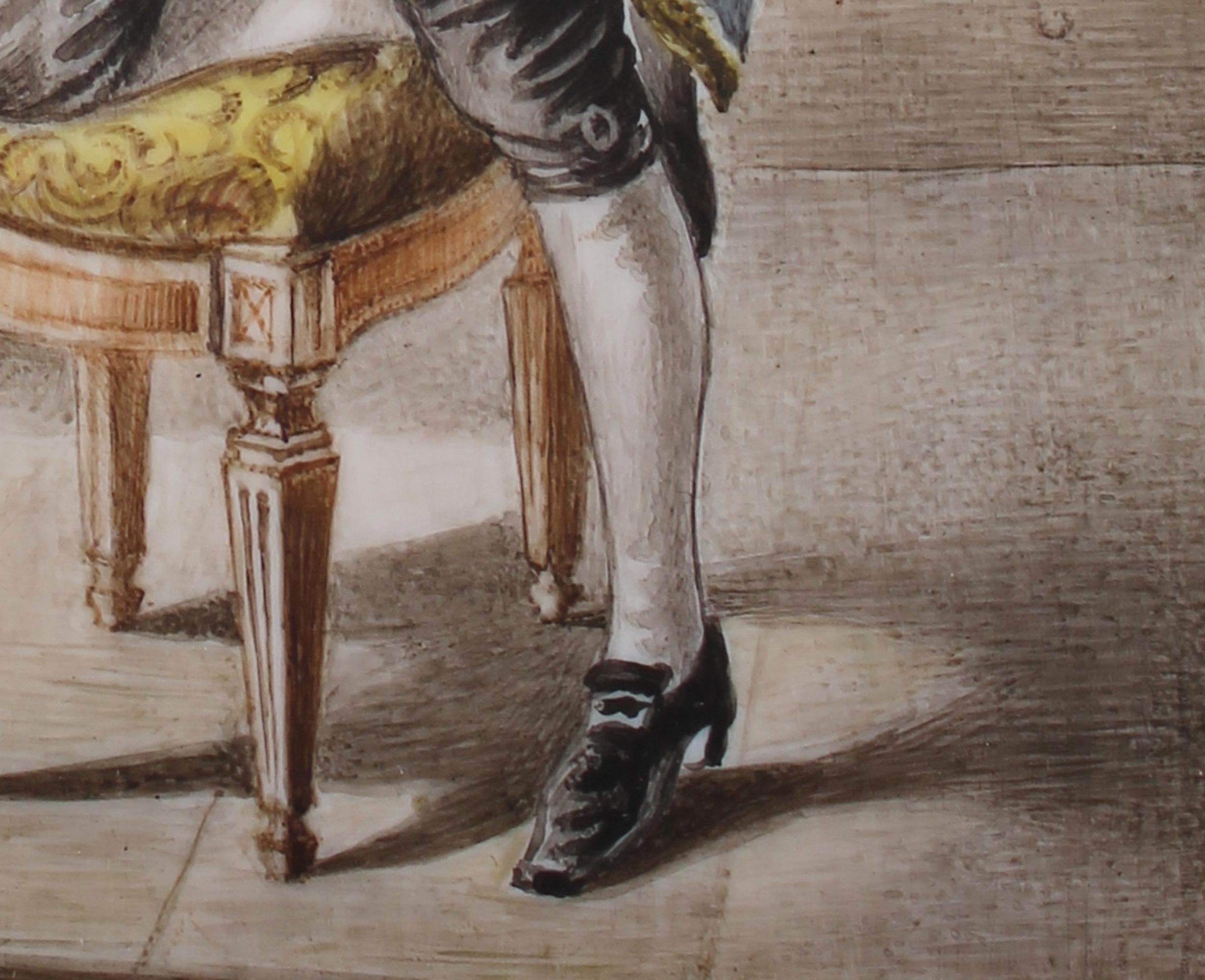 Antike preußische Miniaturmalerei Porträt von J.W. von Goethe im Angebot 1