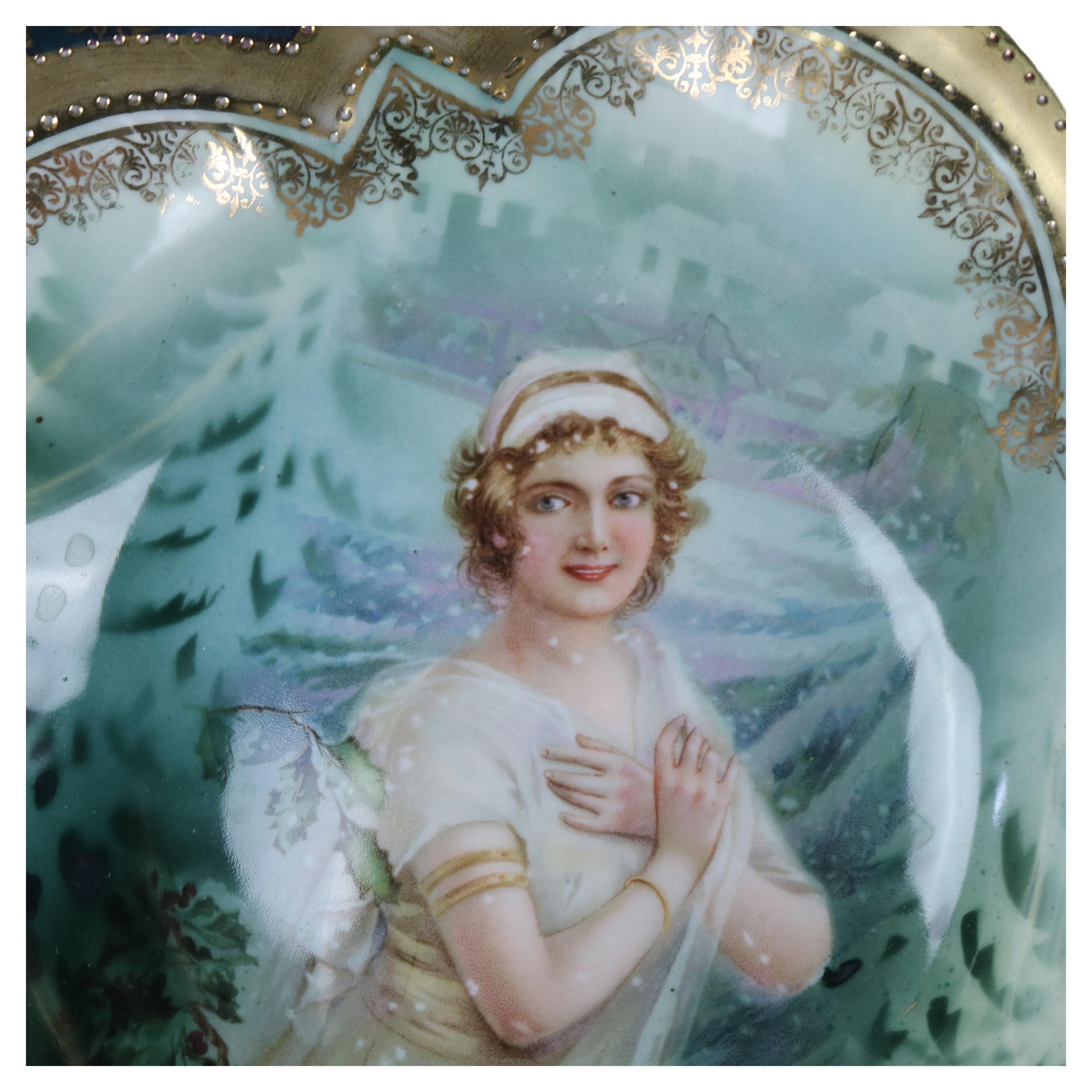 Antique German R. S. Prussia Hand Painted & Gilt Porcelain Portrait Bowl C1890

Measures- 3.75