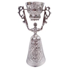 Antique German Renaissance Silver Jungfrau Wedding Cup