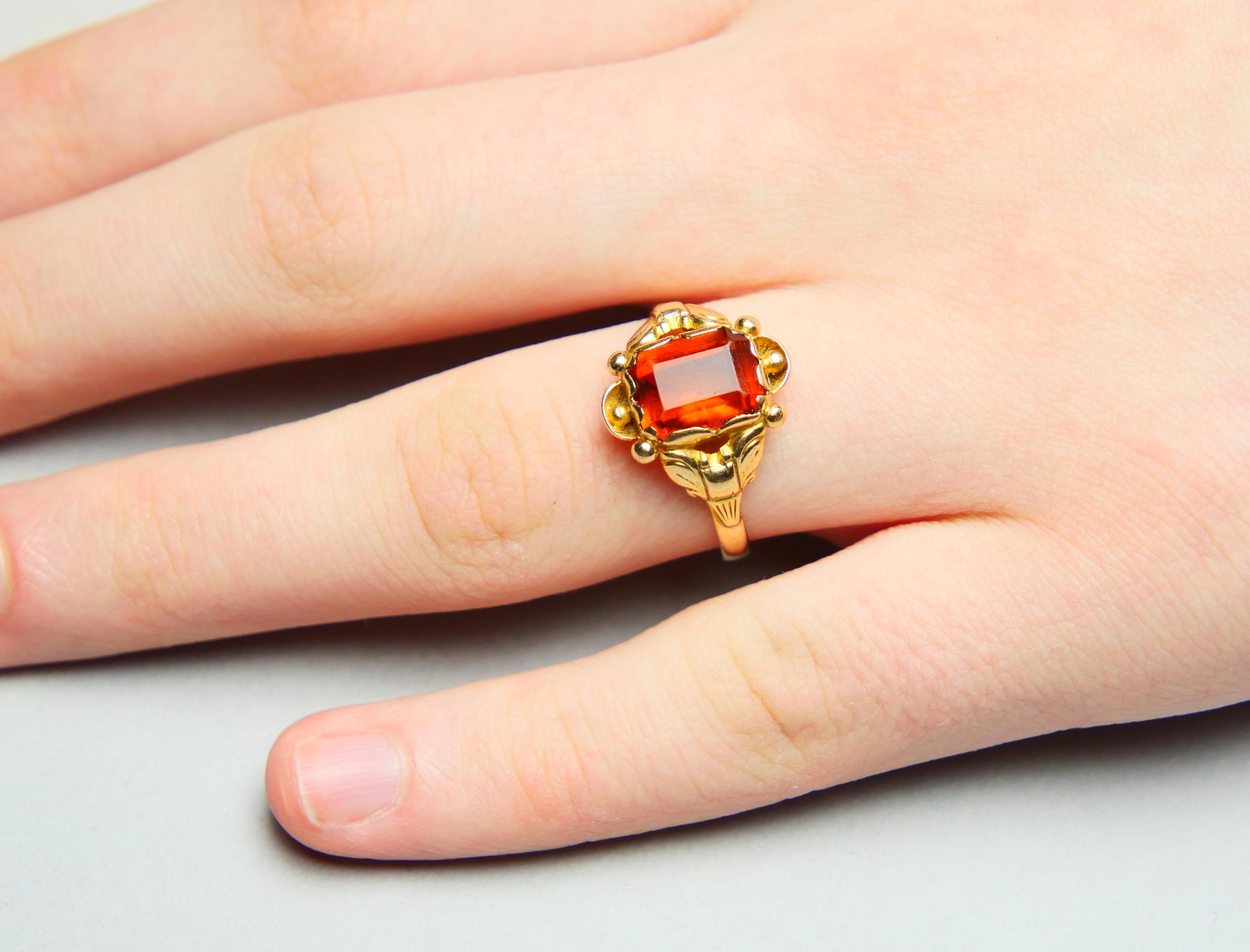 Antique German Ring Citrine solid 14K Gold ØUS7 / 2.87gr en vente 5