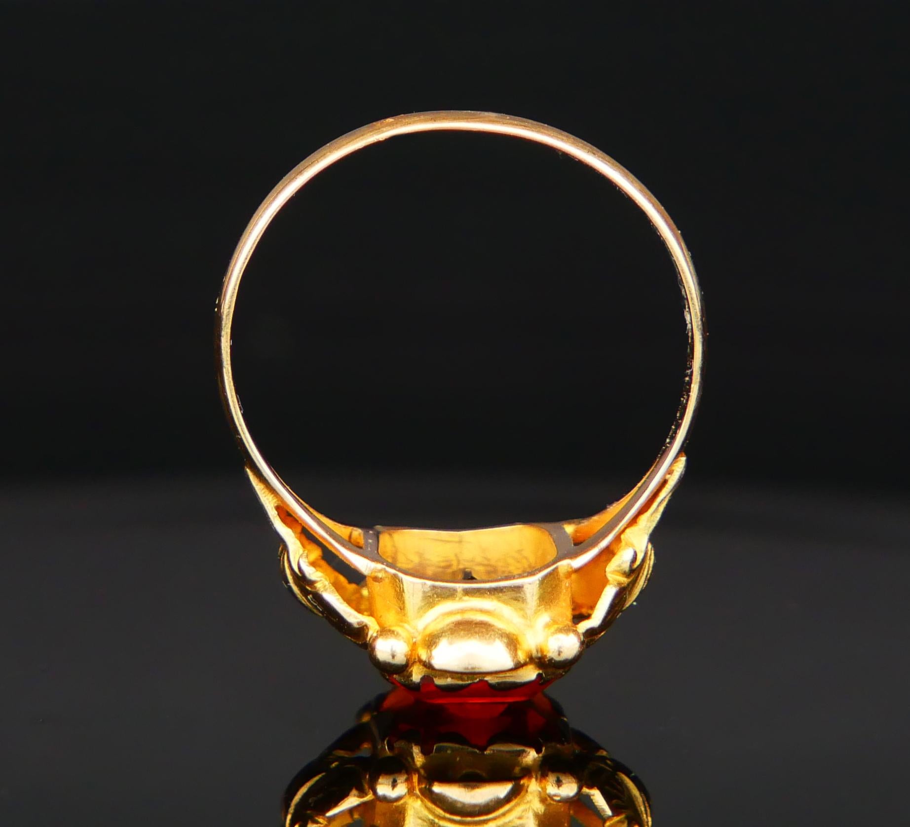 Antique German Ring Citrine solid 14K Gold ØUS7 / 2.87gr en vente 1