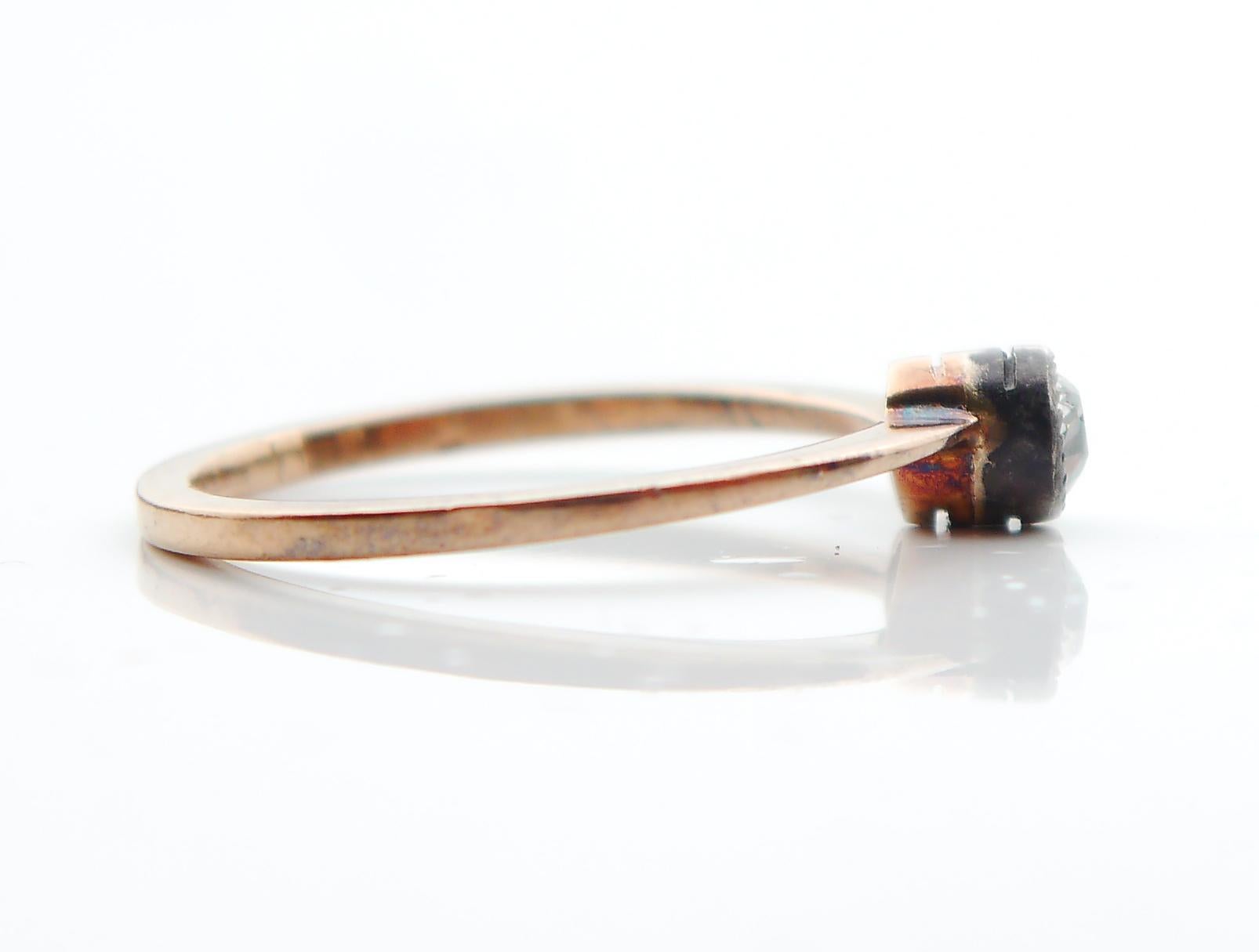 Bague Allemande Antique Nature 0.36ct Diamond Solid 14K Gold Ø 7.25US / 1.8gr en vente 5