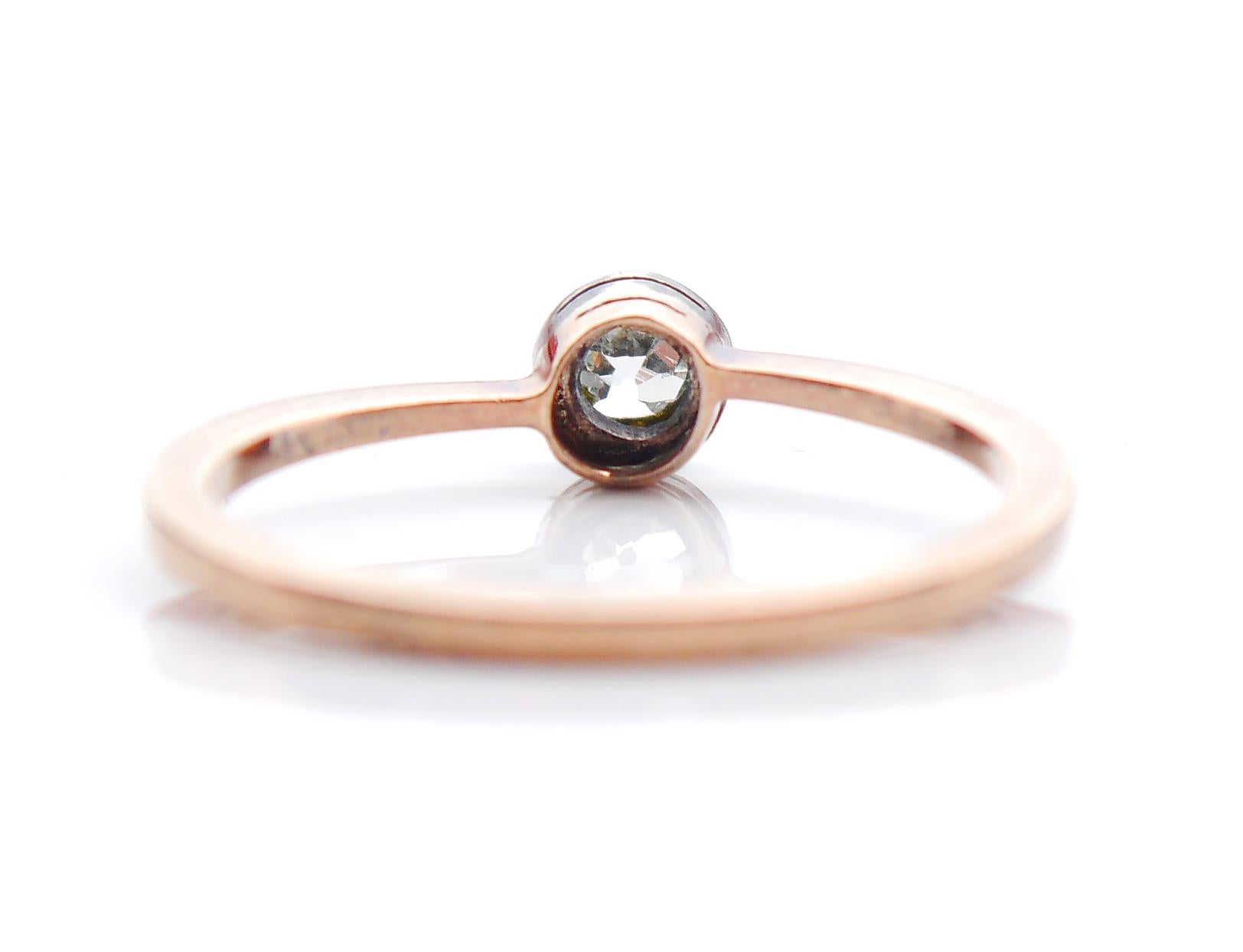 Bague Allemande Antique Nature 0.36ct Diamond Solid 14K Gold Ø 7.25US / 1.8gr en vente 2