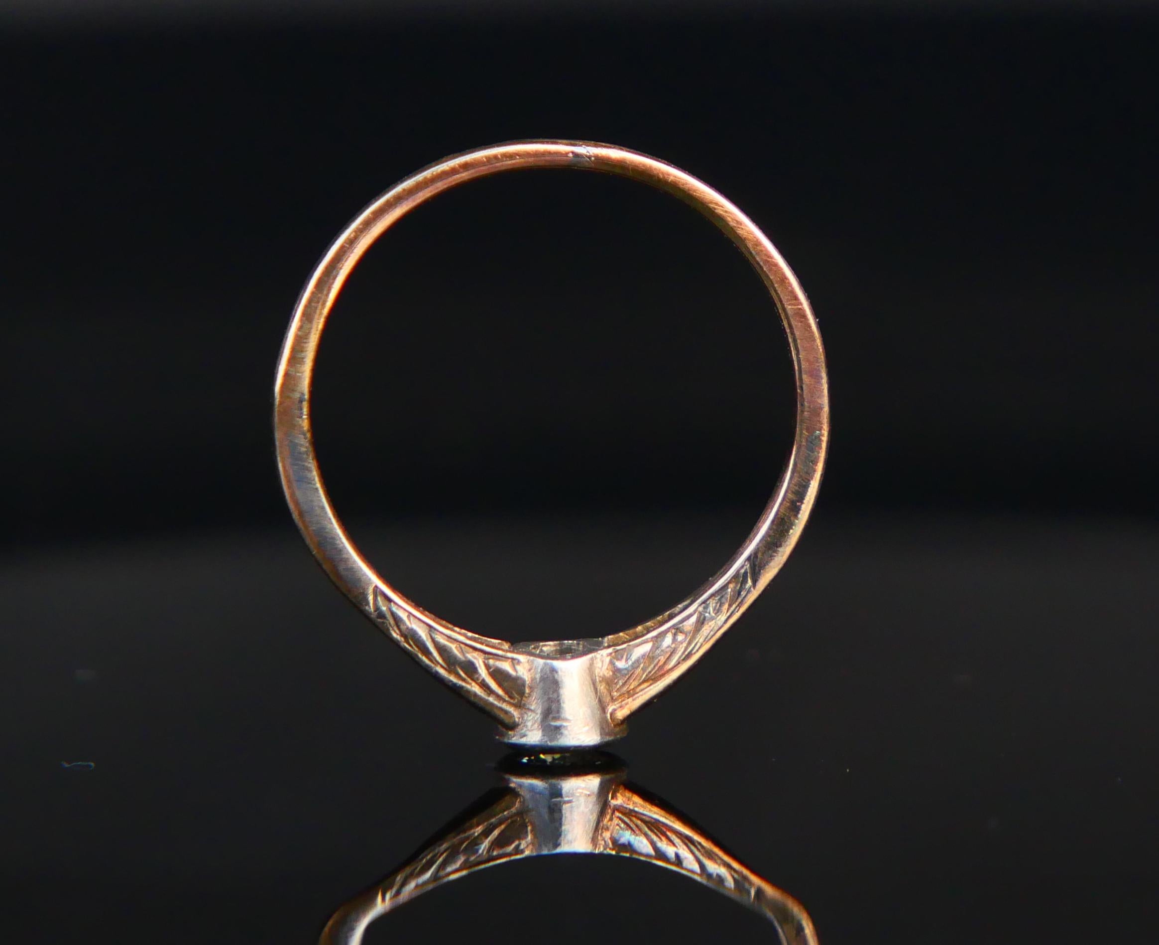Antique German Ring natural 0.3ct Diamond solid 14K Gold Ø US6.5 / 1.5gr For Sale 1