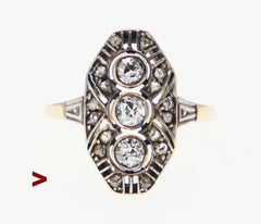 Antique German Ring natural 0.72ctw Diamonds solid 14K Gold US 5.75 / 2.55 gr