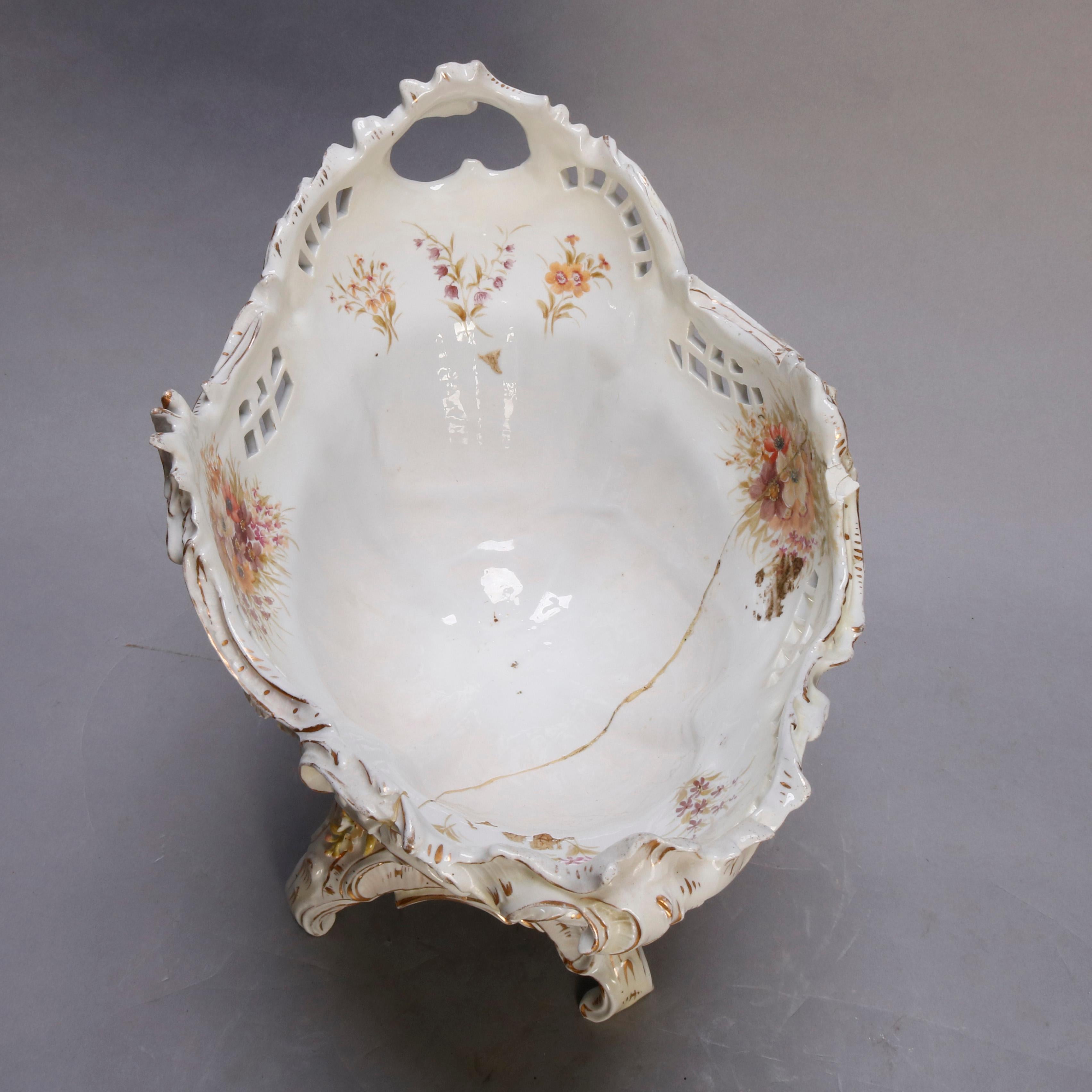 Antique German Rococo Meissen Figural Porcelain Compote, circa 1890 3