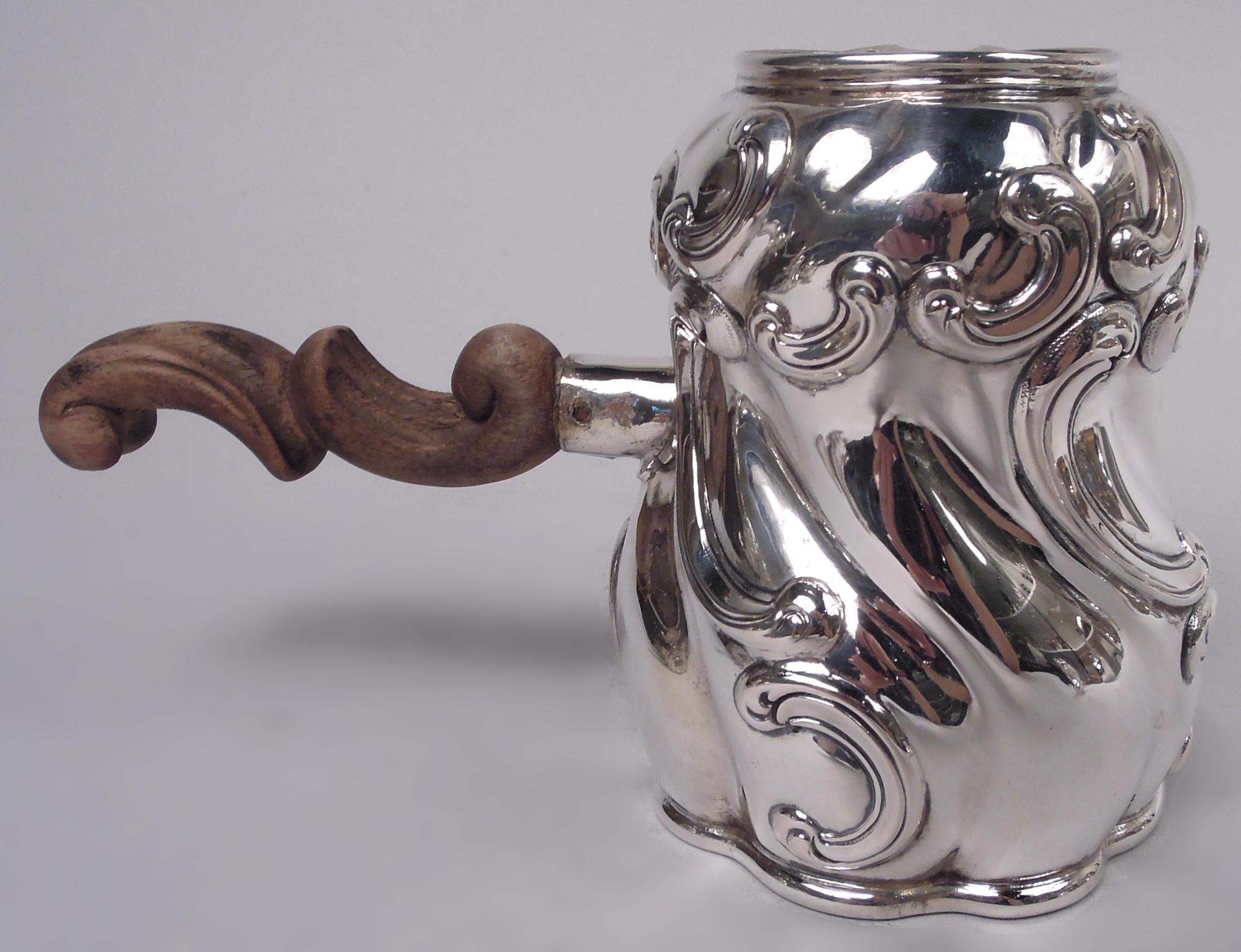 Antiguo juego de té y café rococó alemán de plata de 5 piezas Alemán en venta