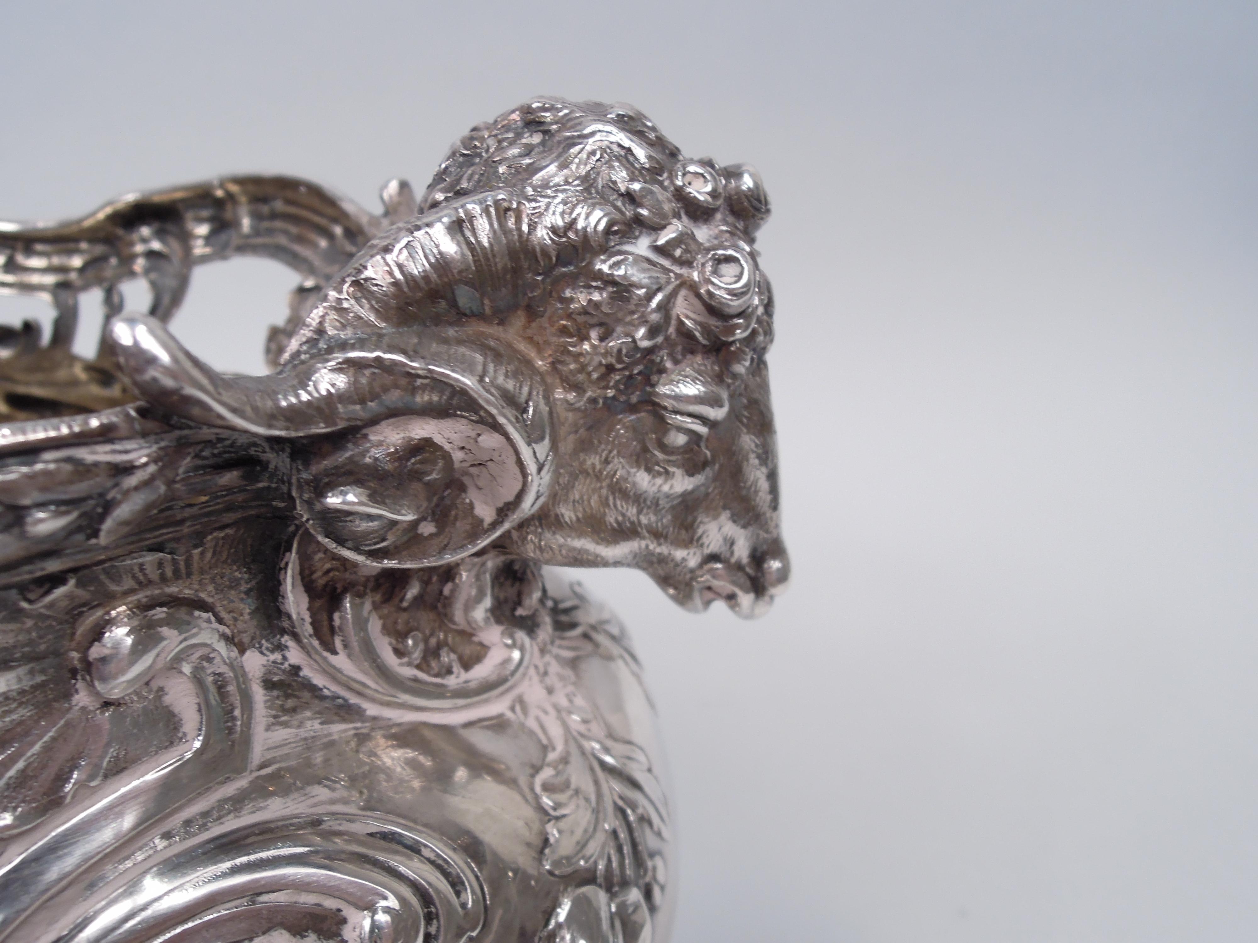 Antique German Rococo Silver Centerpiece Bowl by Neresheimer In Good Condition For Sale In New York, NY