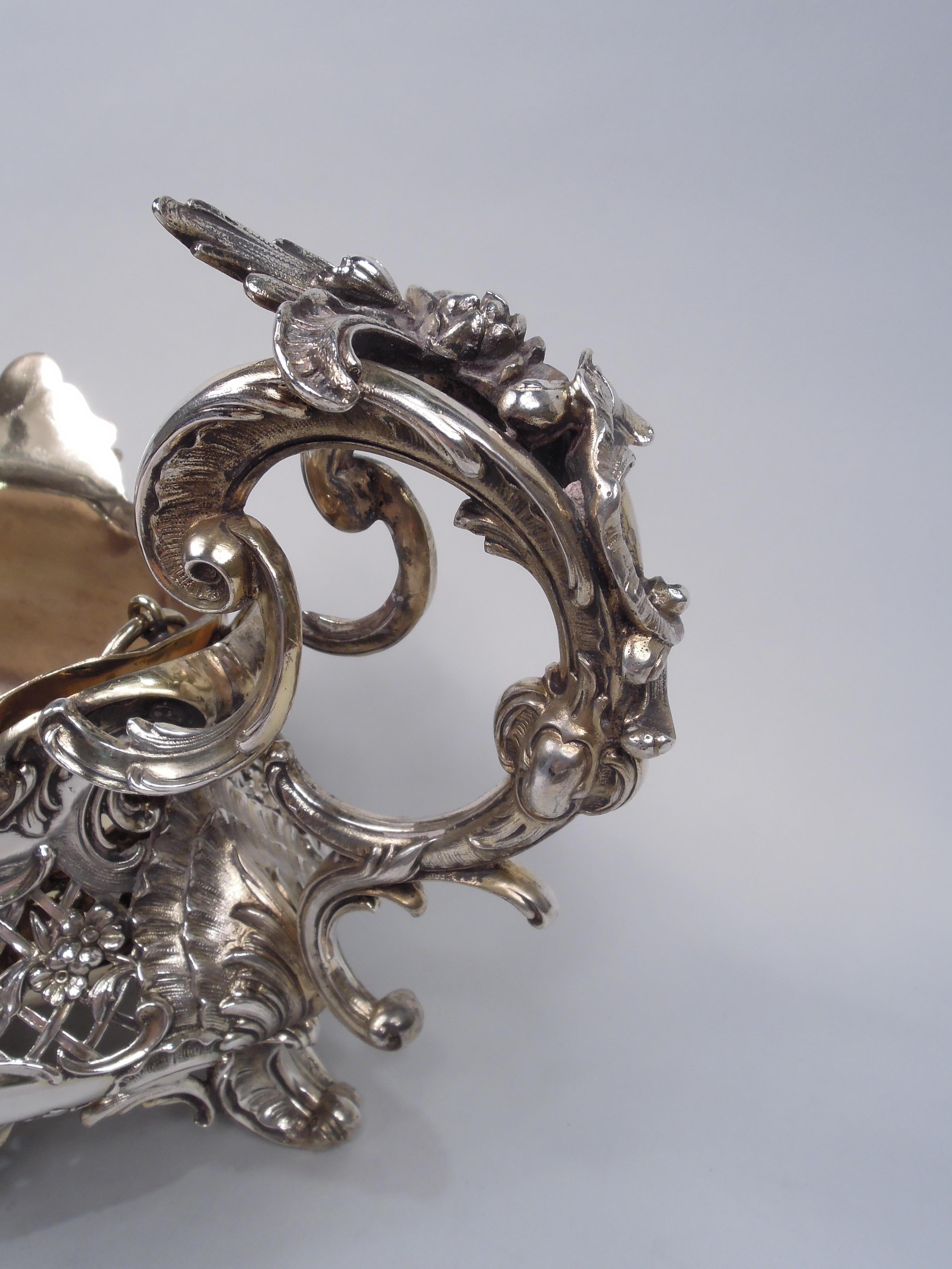 Antique German Rococo Silver Centerpiece Bowl In Good Condition For Sale In New York, NY