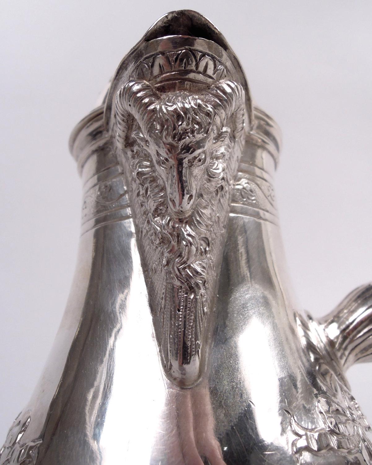 Antigua cafetera rococó alemana de plata Silver en venta