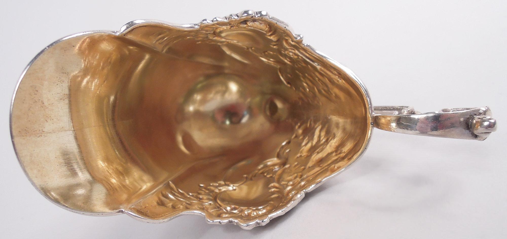 Antique German Rococo Silver Creamer en Bueno estado para la venta en New York, NY