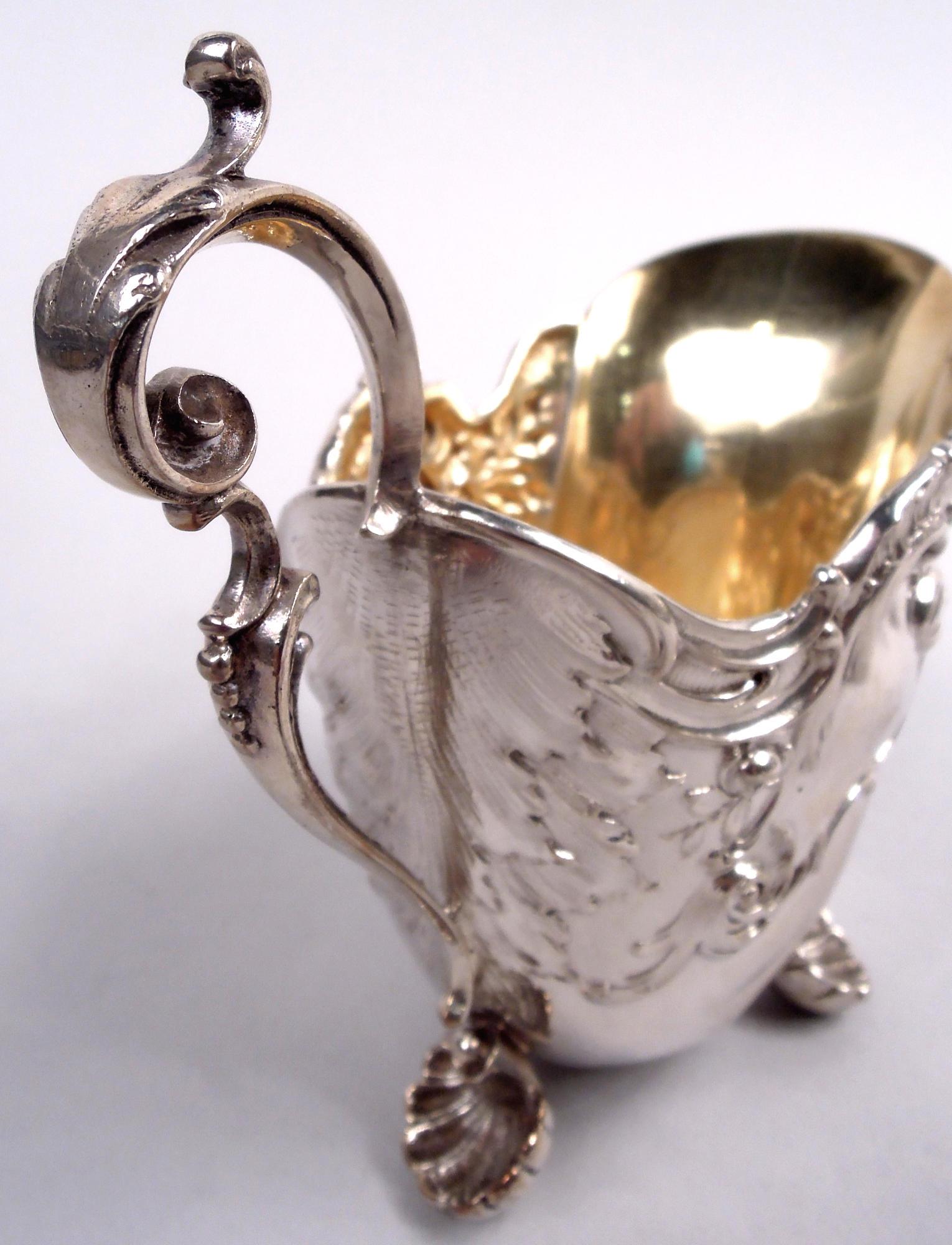 Antique German Rococo Silver Creamer siglo XX en venta