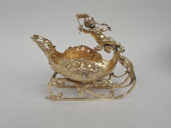 Antique German Rococo Silver Gilt Sleigh with English Import Marks