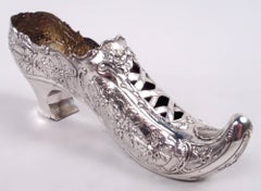 Antique German Rococo Silver Lady’s Shoe Ornament