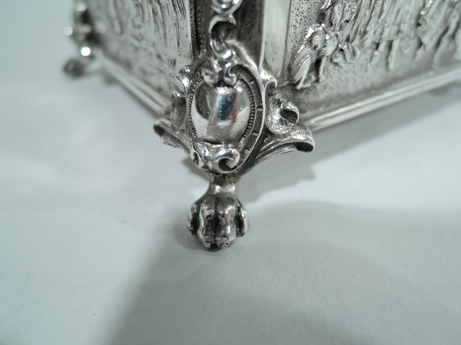 Antique German Rococo Silver Trinket Box 3