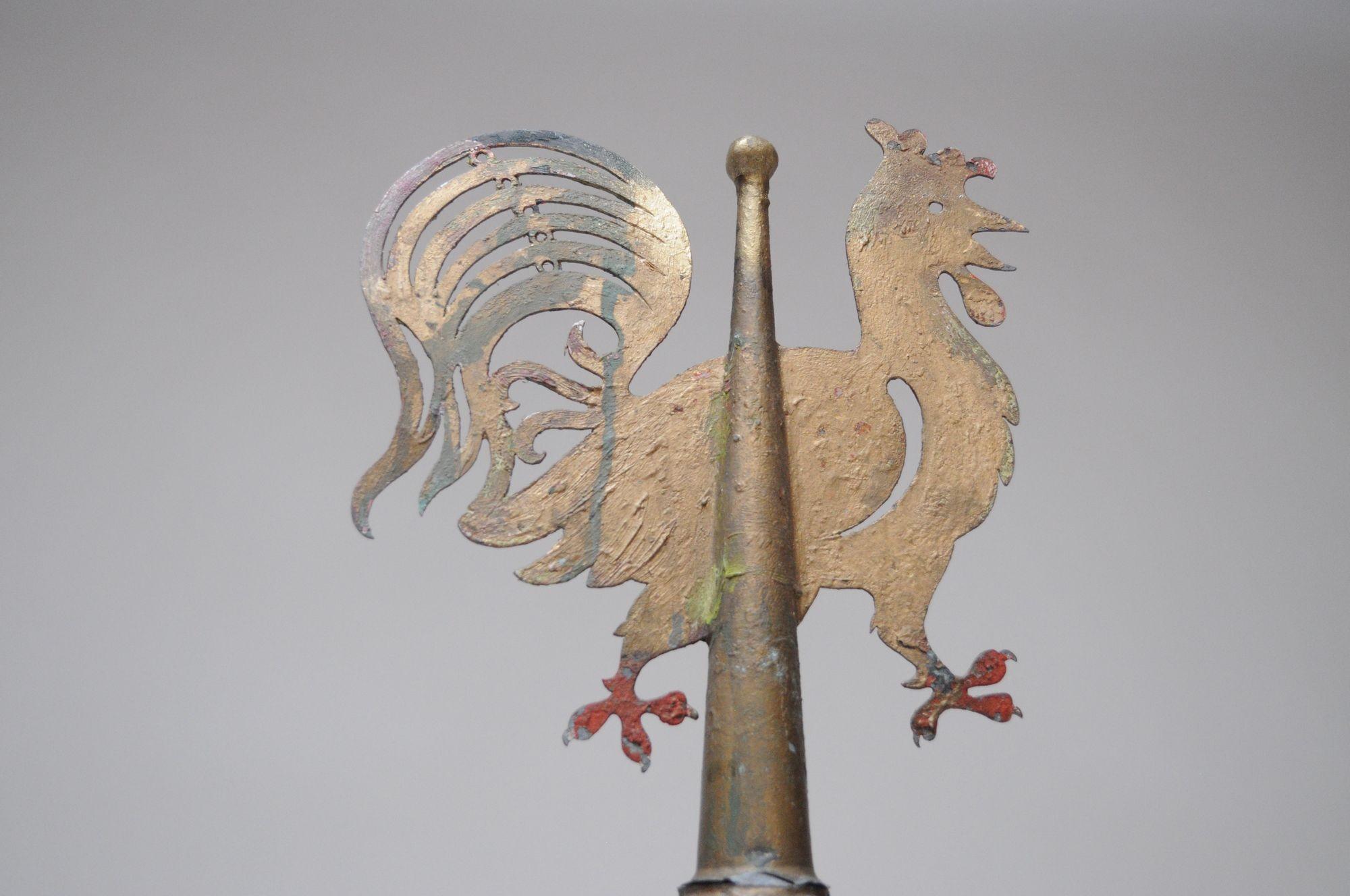 20th Century Antique German Rooster Mounted Weathervane For Sale