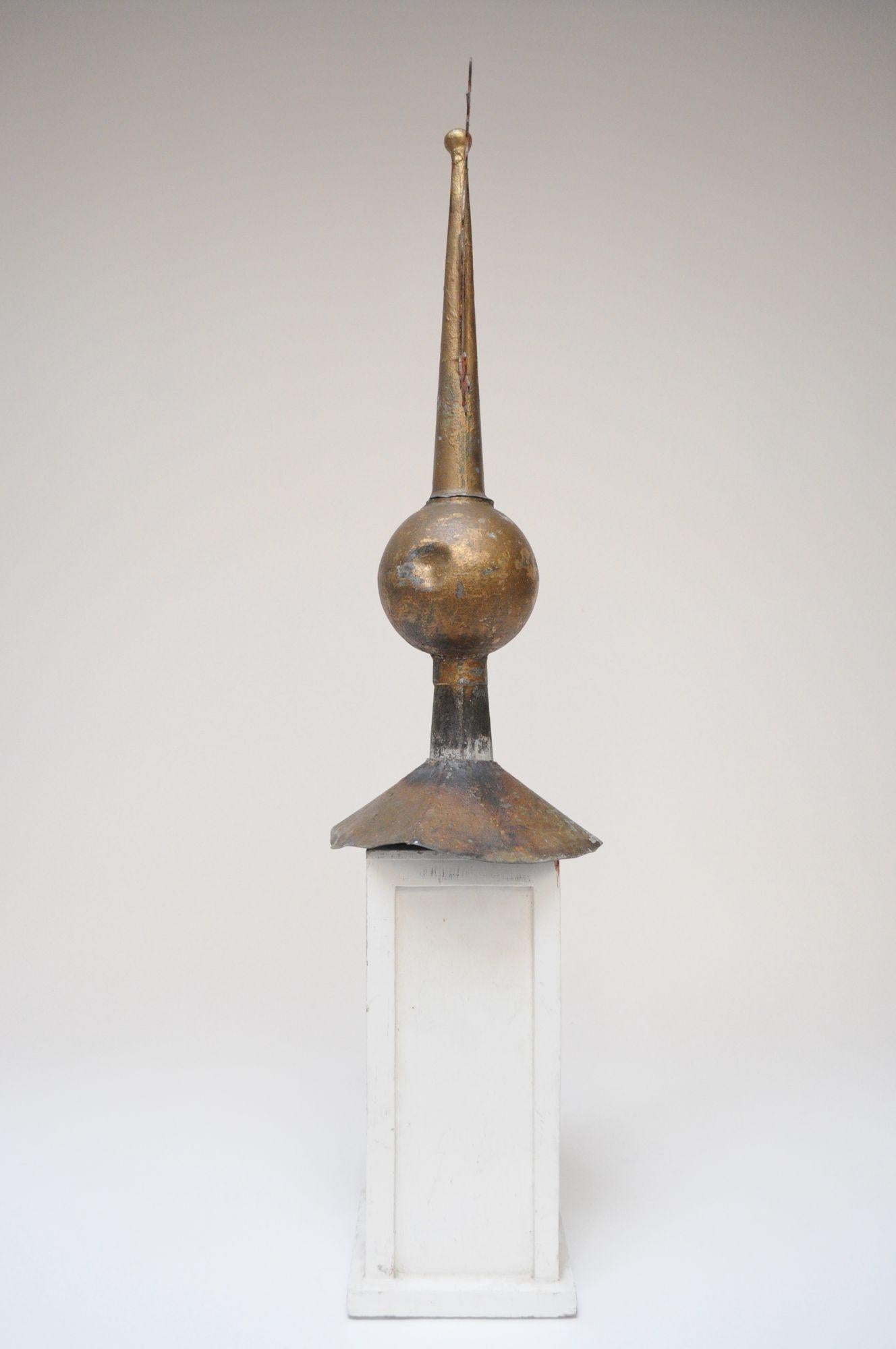 Zinc Antique German Rooster Mounted Weathervane For Sale