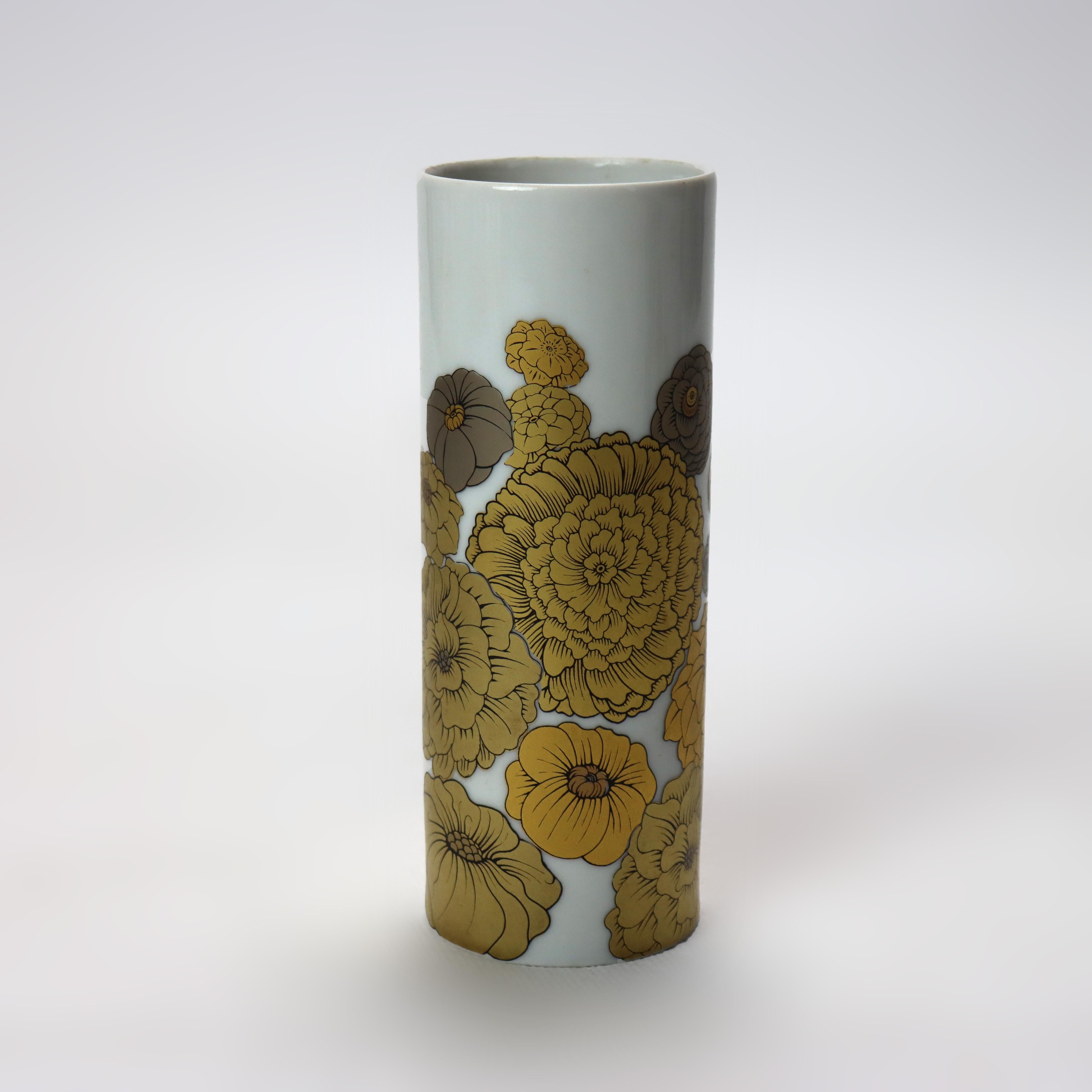 XIXe siècle Ancien Vase en Porcelaine Allemande Rosenthal peint à la main et doré Vase en Porcelaine Signé en vente