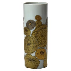 Antique German Rosenthal Hand Painted Gilt Floral Porcelain Vase Signed