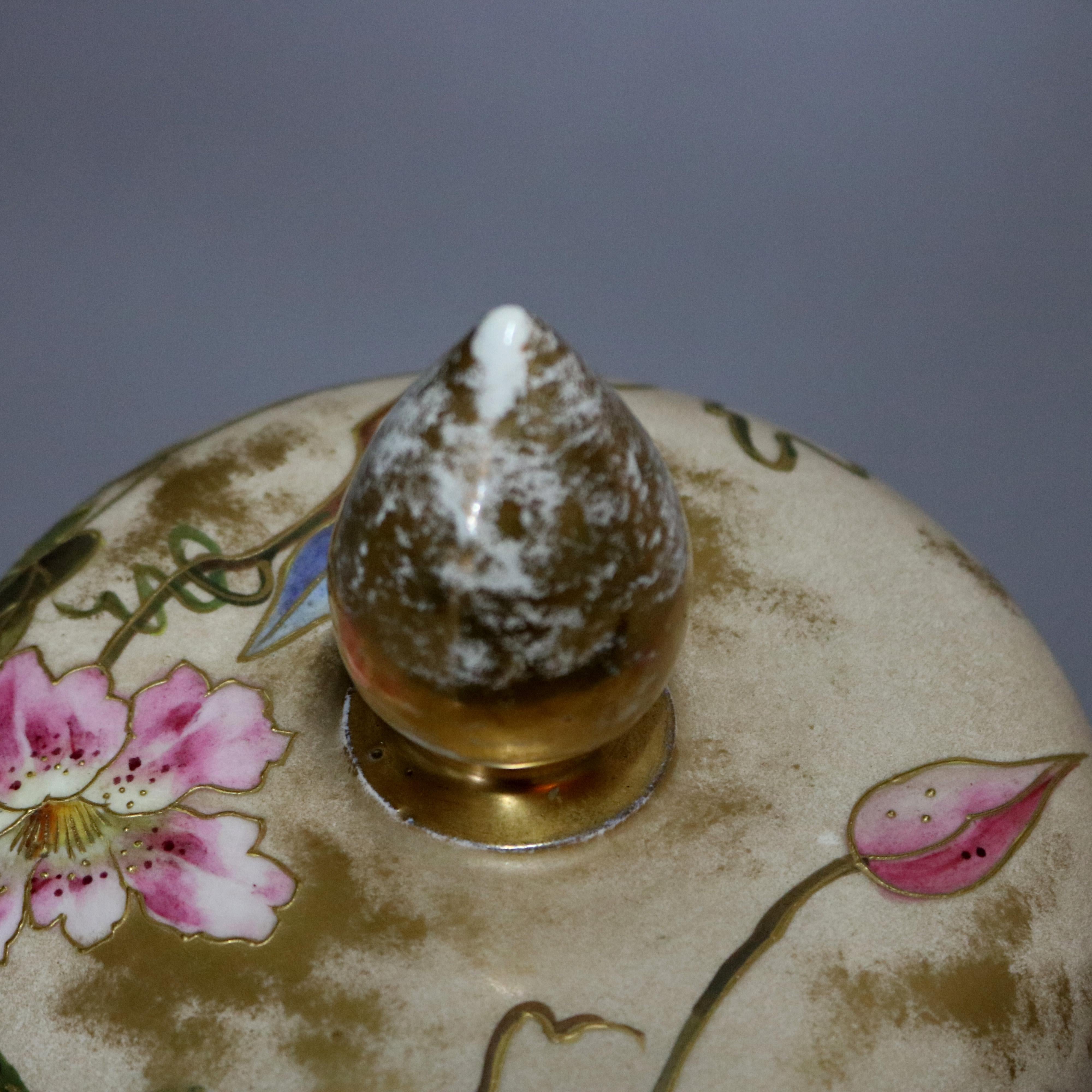 Antique German Royal Bonn Hand Painted and Gilt Floral Floor Urn, 19th Century 9