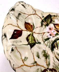 Antique German "R.S. Prussia" Porcelain Crescent-Shaped Oyster Plate, Circa 1890