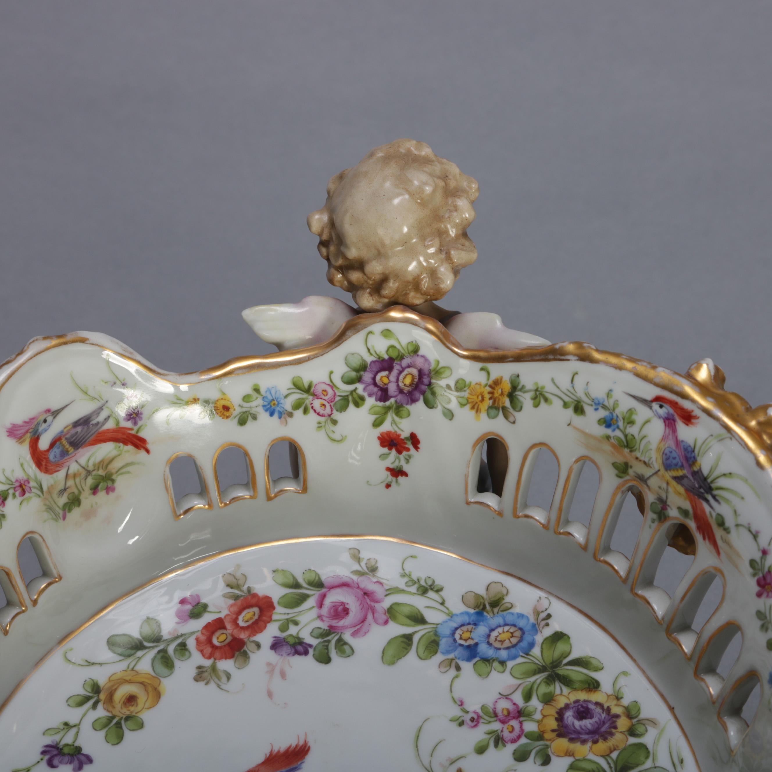Antique German Schierholtz Figural Hand Painted Porcelain Cherub Bowl 3