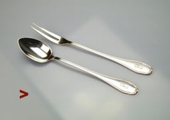 Antiguo Juego de Servir Alemán Lázaro Witwe plata maciza 800 / 184 gr