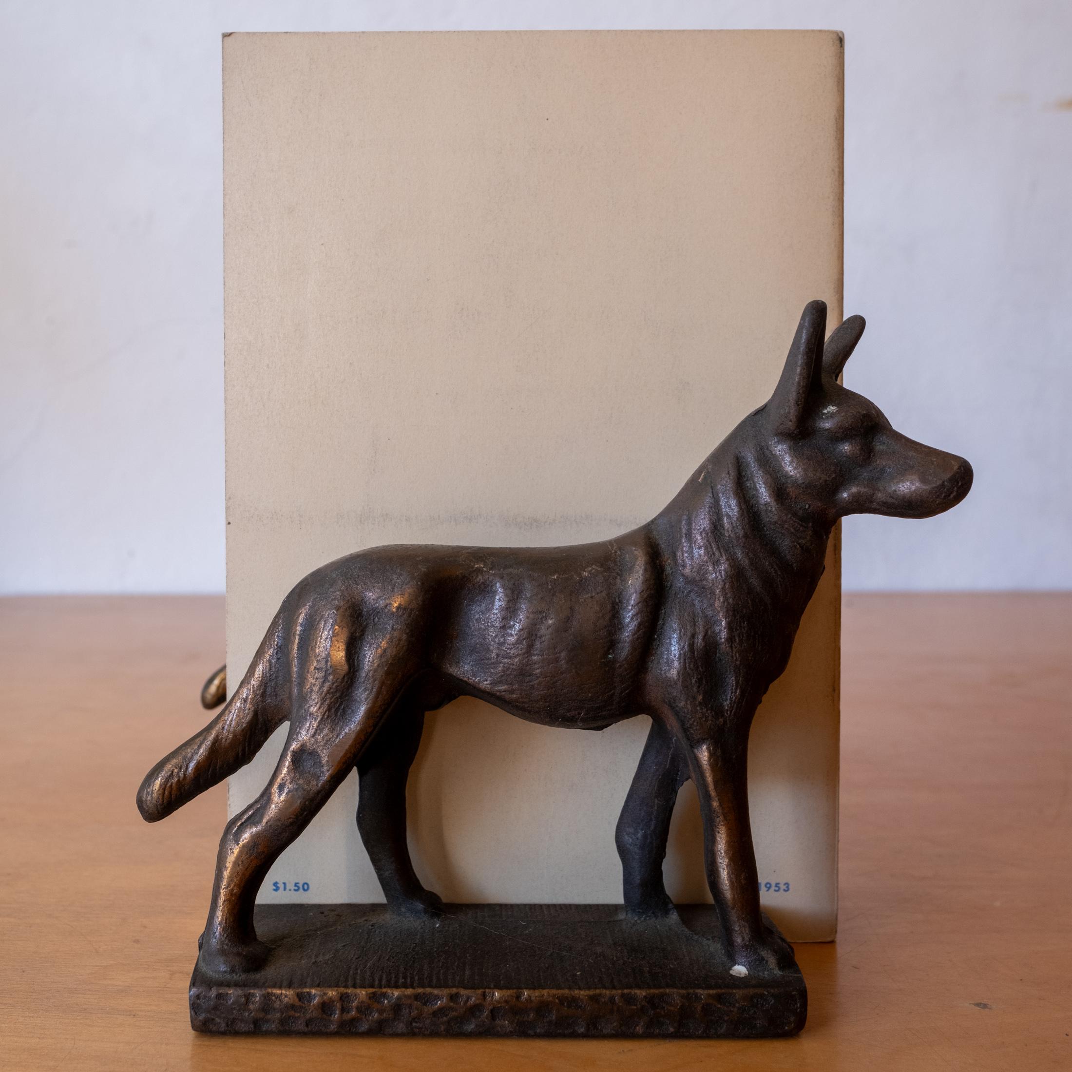 Antico fermalibri tedesco Sheppard con sculture in bronzo in vendita 1