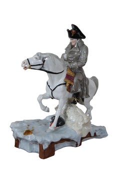 Antique German Shiebe Alsbach Kister KPM Porcelain Napoleon Horse Figurine 10"