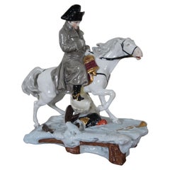 Antique German Shiebe Alsbach Kister KPM Porcelain Napoleon Horse Figurine 10"
