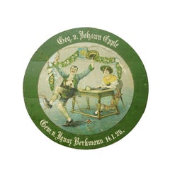 Antique German Shooting Target with Festive Couple Scene, Germany 1928