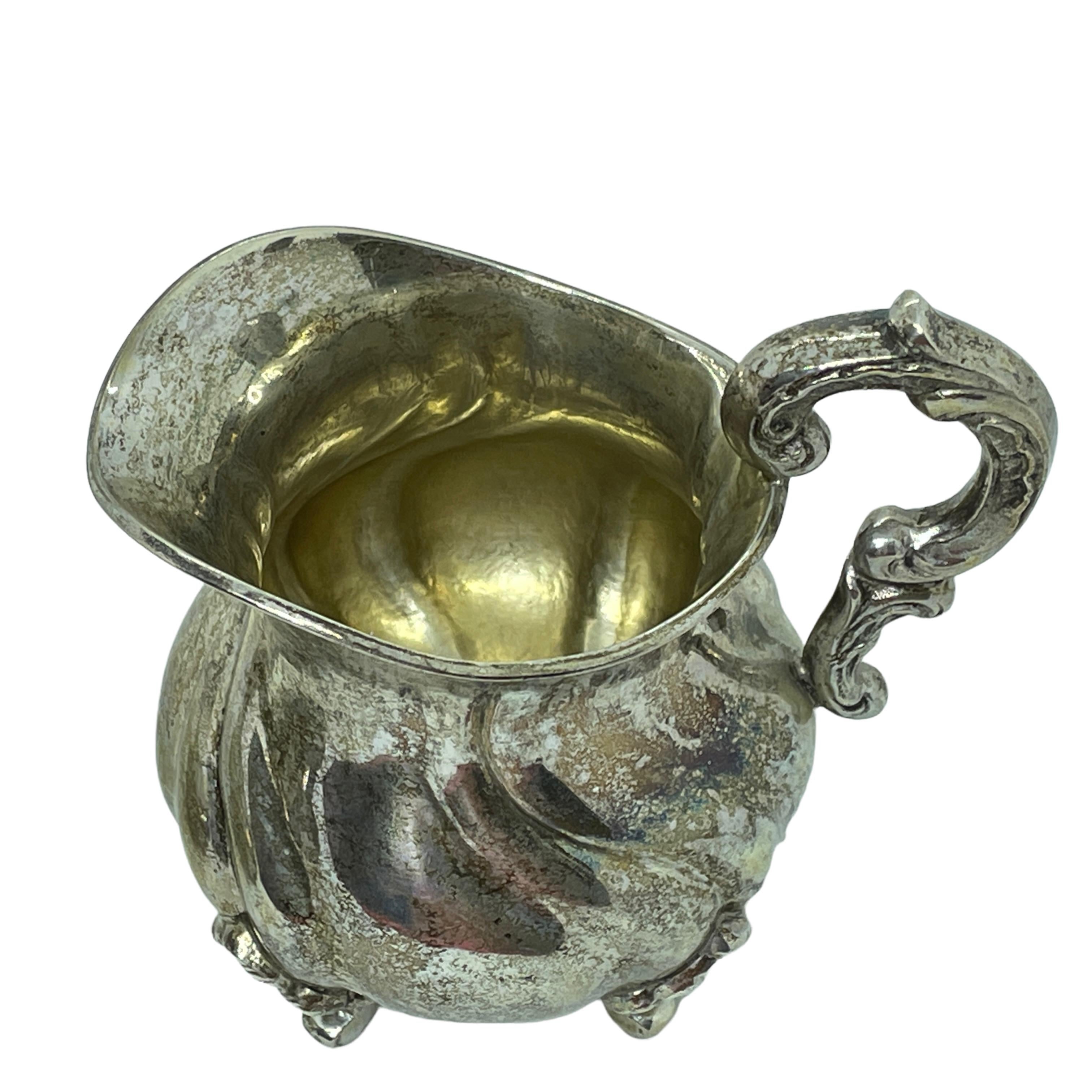 Antike deutsche Silber 800 Zucker und Milchkännchen Set von 2 Stücken (19. Jahrhundert) im Angebot